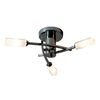 Cooper 3 Light Semi Flush Fitting - Black Chrome