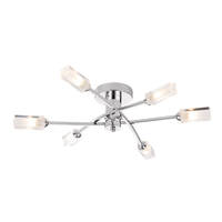 Cooper 6 Light Flush Fitting - Polished Chrome