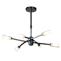Cooper 6 Light Semi Flush Fitting - Black Chrome