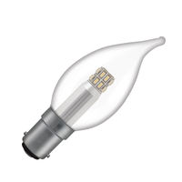 Crompton 3W LED Clear Bent Tip Candle Bulb – S.Bayonet - Non-Dimmable