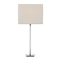 Diplomat Table Lamp with Cream Cotton Shade - Polished Chrome