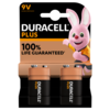 Duracell Plus 9V Battery - 2 Pack