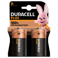 Duracell Plus D Battery - 2 Pack