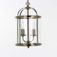 Edit Briar 2 Light Lantern Ceiling Pendant - Antique Brass