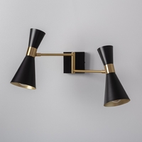 Edit Jigger 2 Arm Wall Light - Black & Gold