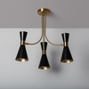 Edit Jigger 3 Arm Semi-Flush Ceiling Light - Black & Gold