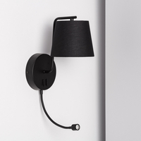 Edit Kuomba Wall Light with LED Reading Light - Black