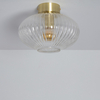 Edit Prometeo Ribbed Glass Flush Ceiling Light - Gold