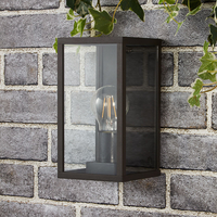 Edit Topeka Half Lantern Outdoor Wall Light - Black