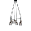 Edit Zac 6 Arm Ceiling Pendant Light - Black & Smoked