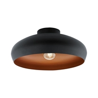 Eglo Mogano Flush Ceiling Light - Black and Copper