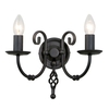 Elstead Artisan Twin Wall Light - Black