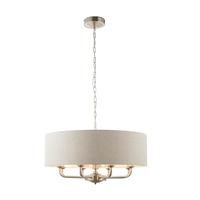 Endon Highclere 8 Arm Ceiling Pendant Light - Brushed Chrome