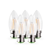 Envirolight 4W Warm White Dimmable LED Decorative Filament Candle Bulb - Bayonet Cap - Pack of 5