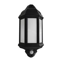 Eterna Veco LED Half Lantern Outdoor Wall Light with PIR Sensor - Black