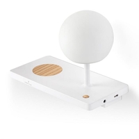 Faro Barcelona Niko Touch LED Left Bedside Light with USB and Wireless Charging - White