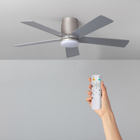 Flatiron 15W Colour Selectable LED Ceiling Fan 132cm with DC Motor - Silver