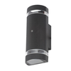 Forum Helios Outdoor Up & Down Wall Light with Dusk to Dawn Sensor - Black