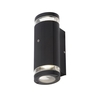 Forum Helix Outdoor Up & Down Wall Light with Dusk to Dawn Sensor - Black