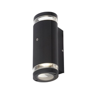 Forum Helix Outdoor Up & Down Wall Light with Dusk to Dawn Sensor - Black