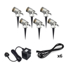 Garden 24V 6W LED Spotlight - Silver - 6 Lights