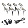 Garden 24V 6W LED Spotlight - Silver - 8 Lights