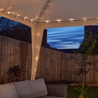 Gazebo Solar Warm White LED Multi-Function String Lights - 140 Lights