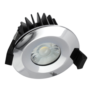 Integral 6W Dimmable Warm White LED Fire Rated Low Profile Fixed Downlight - Polished Chrome