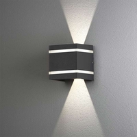 Konstsmide Cremona Stripe Square Outdoor Up & Down Wall Light - Anthracite