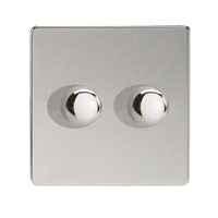 LED compatible Dimmer 2 x 250W - Polished Chrome