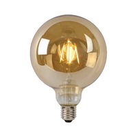 Lucide 8W Warm White LED Dimmable Amber Decorative Filament 125mm Globe Bulb - Screw Cap