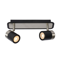 Lucide Lennert 2 Light Spotlight Plate - Black & Chrome