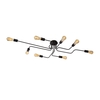 Lucide Lester 8 Arm Semi-Flush Ceiling Light - Black