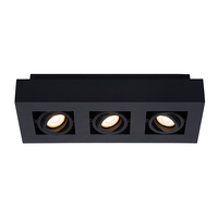Lucide Xirax LED 3 Light Dim to Warm Ceiling Spotlight Plate - Black