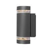 Lutec Focus Outdoor Up & Down Wall Light with Dusk to Dawn Sensor - Black