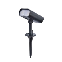 Lutec Ginbo Smart Solar LED Garden Spotlight with PIR Sensor - Black