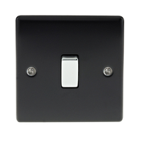 Matt Black Low Profile 10A 1 Gang Intermediate Light Switch