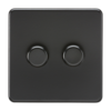 Matt Black Screwless 2G 2-way 10-200W (5-150W LED) Trailing Edge Dimmer