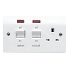 MK White 45A DP Cooker Switch With Socket and Neon