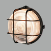 Outdoor Round Flush Wall Light - Black
