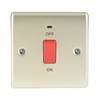 Pearl Nickel Low Profile 45A Cooker Switch