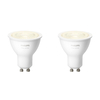 Philips Hue 5.2W Warm White LED Dimmable Bluetooth GU10 Bulb - Pack of 2