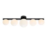 Puro 5 Light Flush Ceiling Light - Black & White
