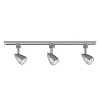 Ripple Track Light with 3 Spotlight Heads - Satin Chrome