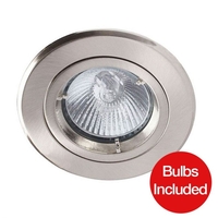 Robus Fire Rated Warm White LED Fixed Downlight - Brushed Chrome
