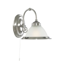 Searchlight American Diner Wall Light - Satin Silver