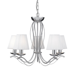 Searchlight Andretti 5 Light Chandelier - Polished Chrome