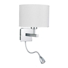 Searchlight Anzere Wall Light with LED Reading Light - Polished Chrome