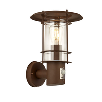 Searchlight Edgeware Outdoor Wall Light with Sensor - Rust Brown