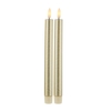 Sirius Sille Battery Operated LED Wax Taper Candle - Gold - Set of 2